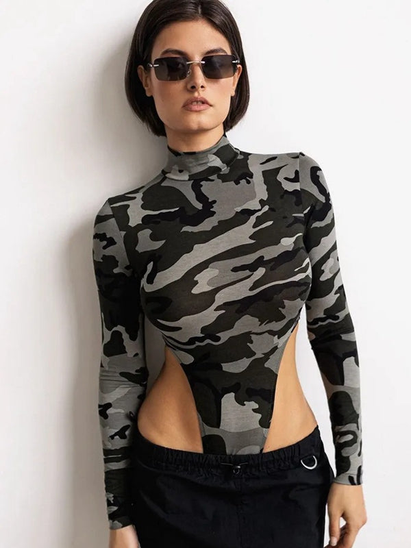 ZASUWA Women's Sexy Camouflage Bodysuit - Stretchy Lingerie for Date Night & Boudoir Photography | Plus Size Available