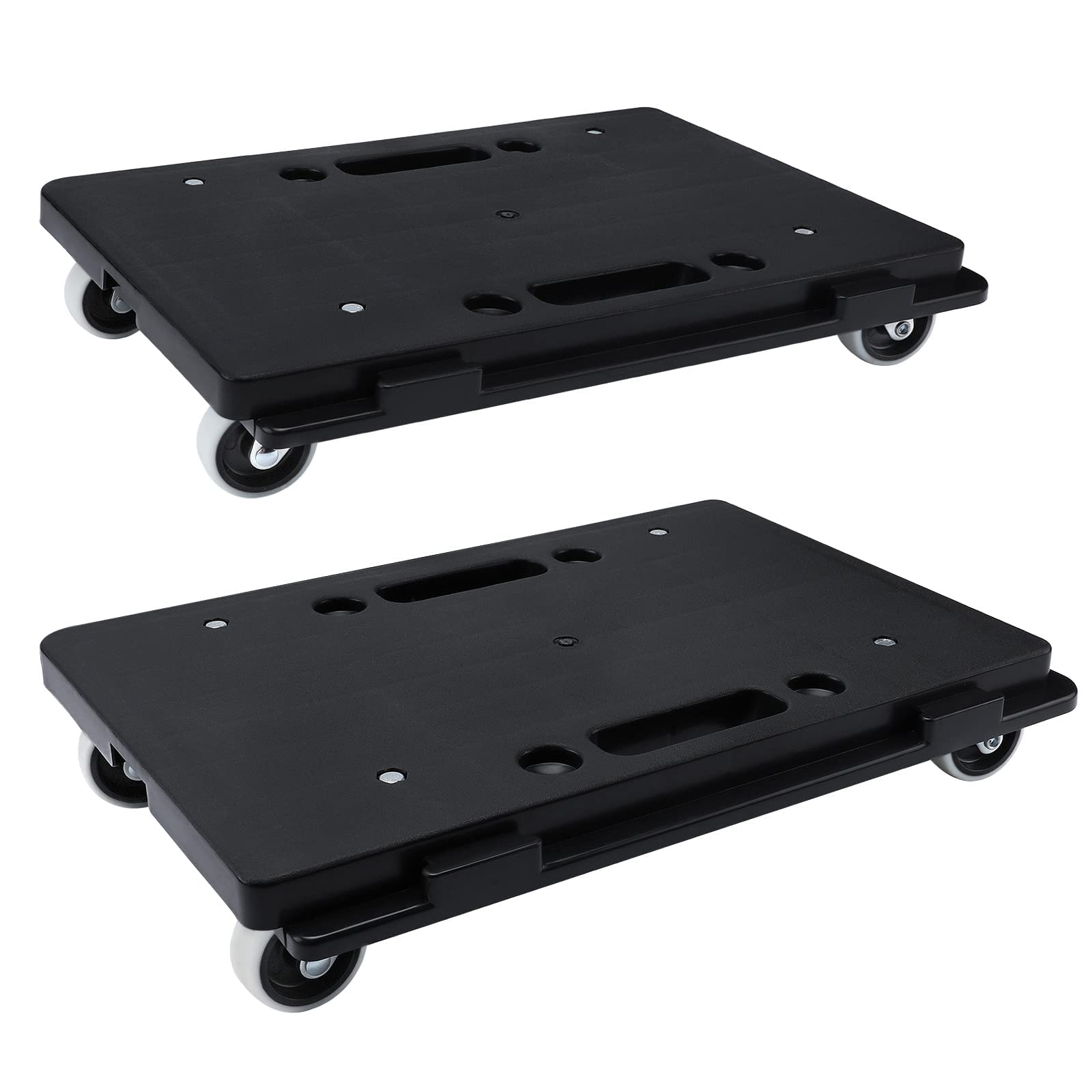 Nellyke 2-Pack Small Flat Furniture Dolly with 4 Wheels - 500Lbs Capacity Heavy Duty Moving Dolly, Connectable & Portable Appliance Movers for Sofa, Refrigerator, Washer - Black | Home & Office Moving Solution
