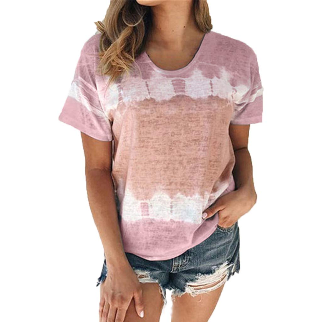 Women's Business Casual V-Neck Ruffle Short Sleeve T-Shirt - Summer Printed Blouse for Office & Workwear (Pink, Small) | Perfect for Business Meetings, Office Outfits & Smart Casual Looks