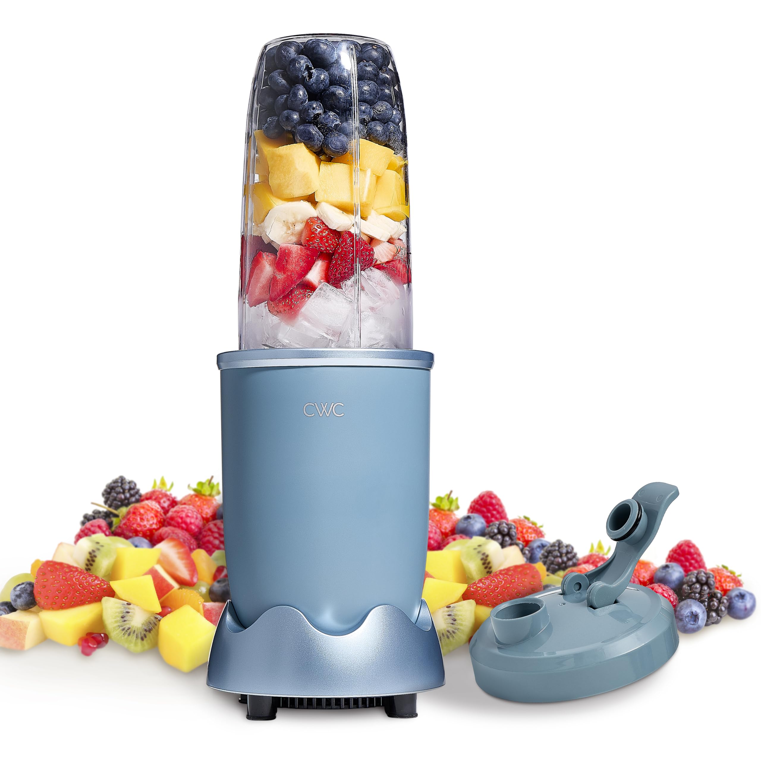 600W Personal Power Blender - 24oz BPA-Free Jar with Ice-Crushing Blades | Perfect for Smoothies, Shakes & Meal Prep | Anti-Slip Base & Easy Clean Design in Slate Blue | Ideal for Home Kitchen, Office & Healthy Lifestyle