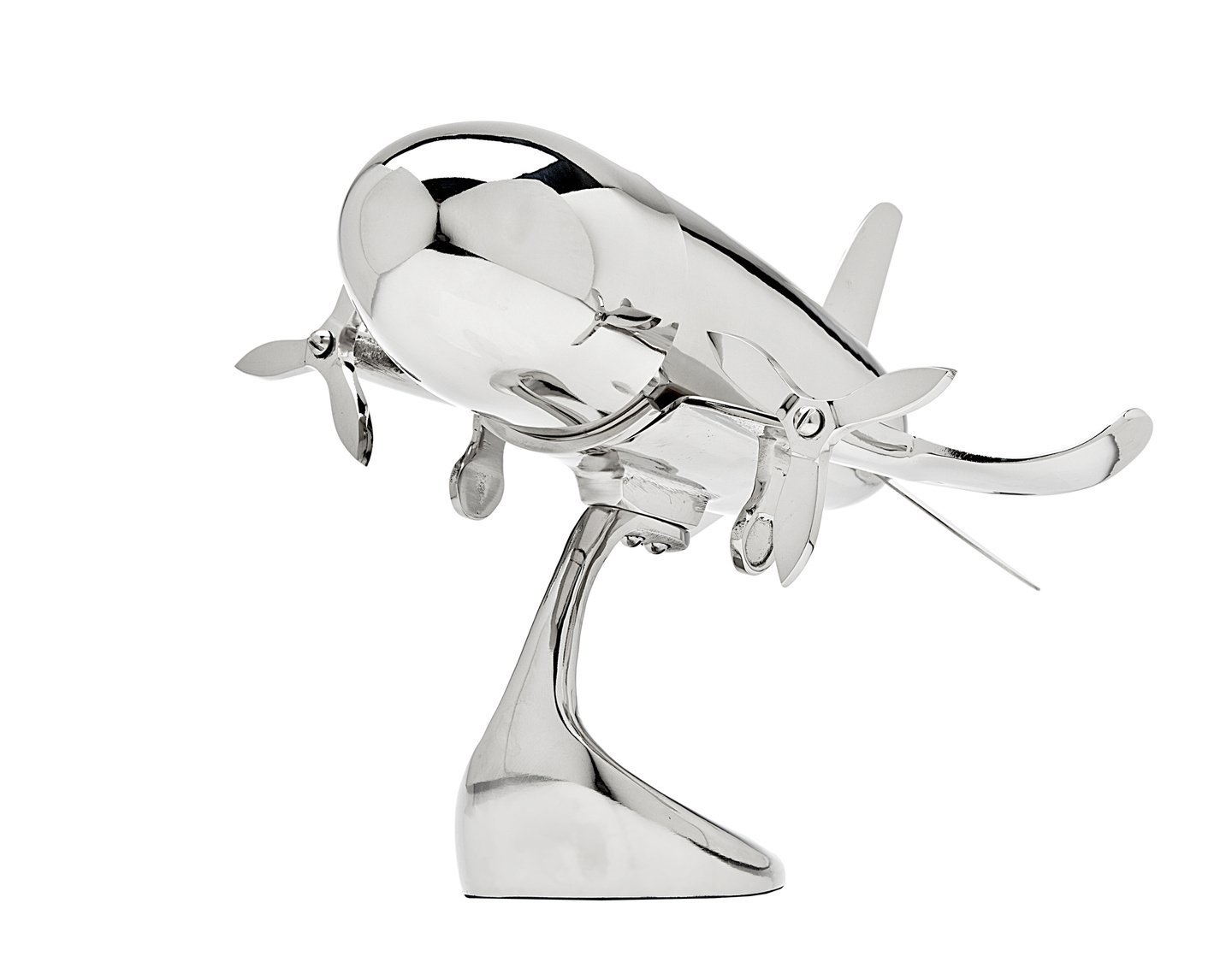 Godinger Silver Art Airplane Cocktail Shaker with Stand - Premium Bar Accessory for Home & Party Mixology
