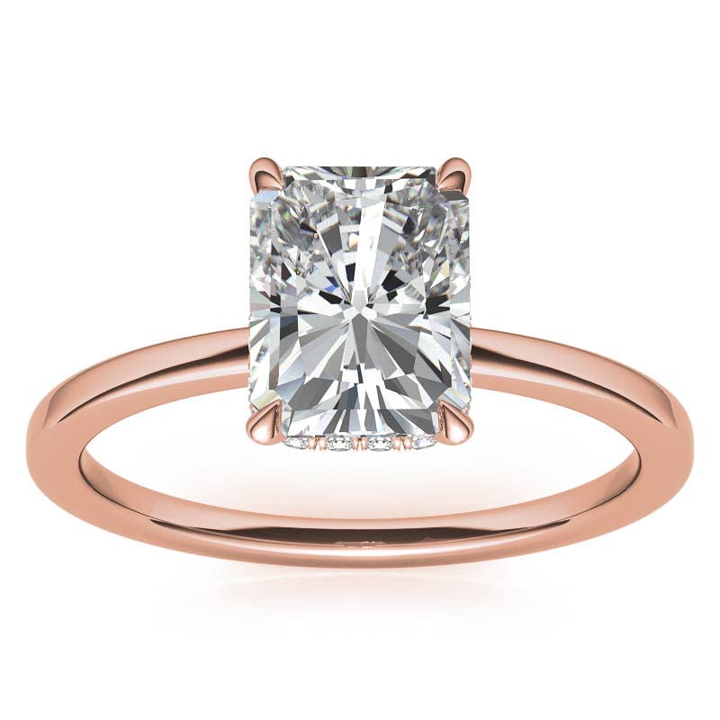 10K Solid Rose Gold Handmade Engagement Ring - 3 CT Radiant Cut Moissanite Diamond Solitaire Wedding Band Set for Women, Her Proposal Ring | Perfect for Bridal Jewelry, Anniversary Gifts & Special Occasions