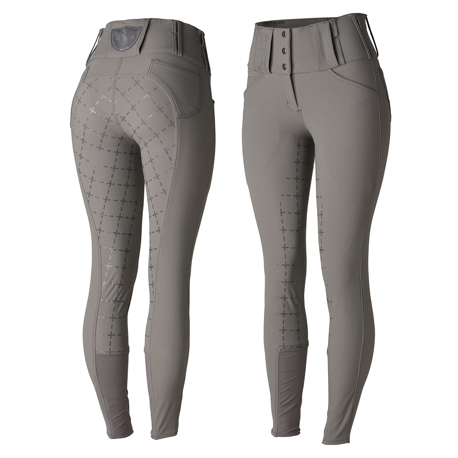 HORZE Desiree Women's Silicone Full Seat Breeches with Belt Loops - Equestrian Riding Pants for Horseback Riding & Training
