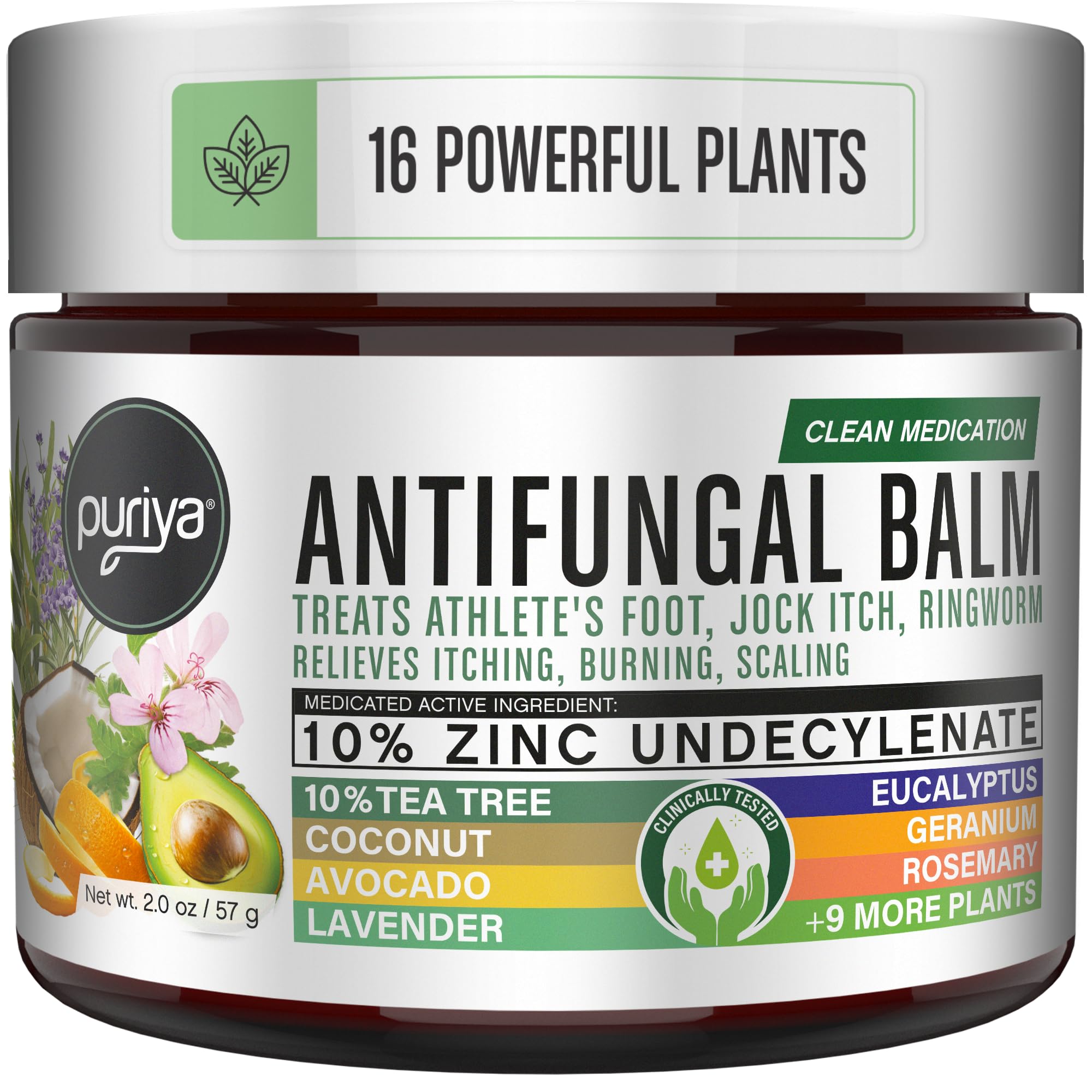Puriya Tea Tree Oil Antifungal Cream - Extra Strength Plant-Based Treatment for Athlete's Foot, Jock Itch & Ringworm - Soothing Itchy Skin Relief for Men & Women - Ideal for Gym, Sports & Daily Foot Care