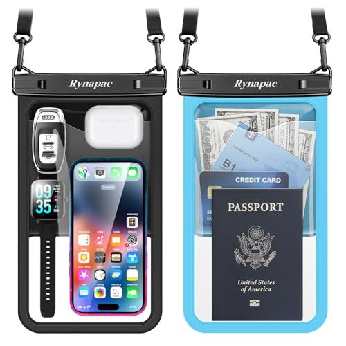 [Black + Blue] Large Waterproof Phone Pouch