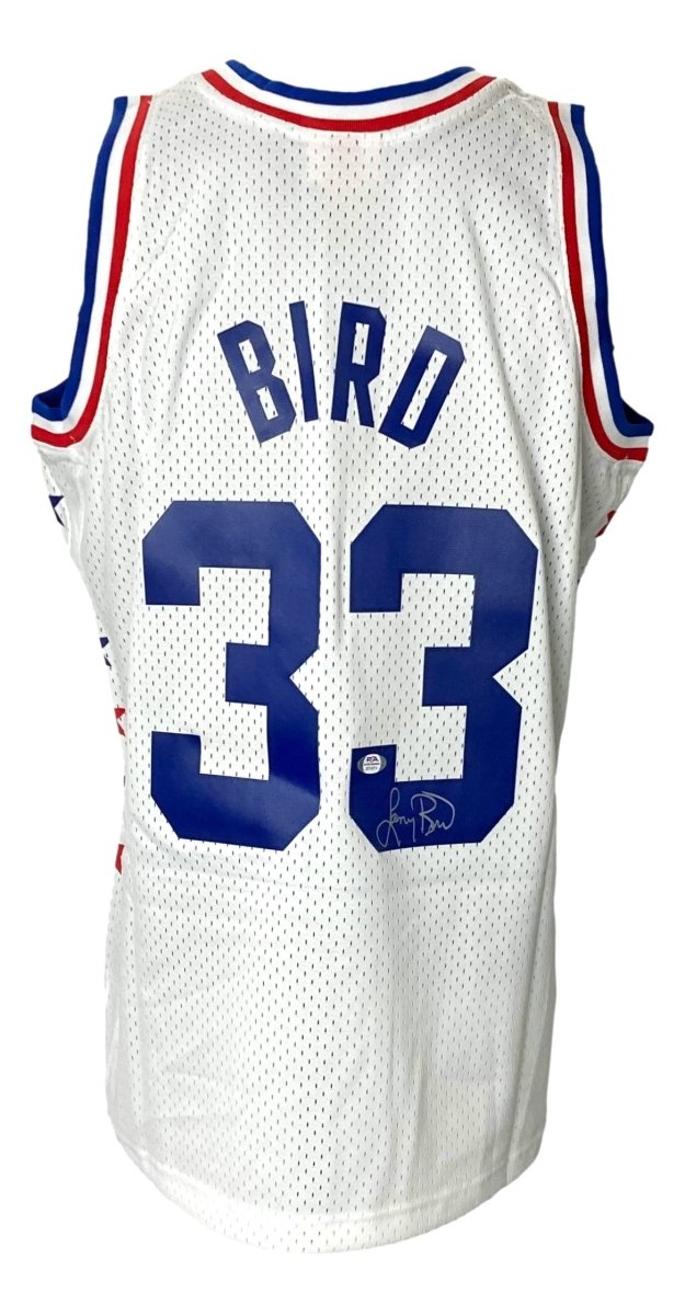 Larry Bird Autographed Boston Celtics All-Star Mitchell & Ness Hardwood Classics Swingman Jersey - PSA Certified - Perfect for NBA Memorabilia Collectors & Celtics Fans