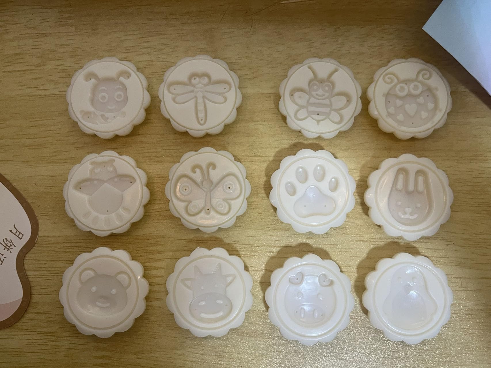 2-Piece Mooncake Mould Press Set with 12 Stamps - DIY Cookie & Bath Bomb Maker for Baking, Pastry Decorating & Handmade Soap Crafts - Perfect for Moon Festival, Holiday Baking & DIY Gifts