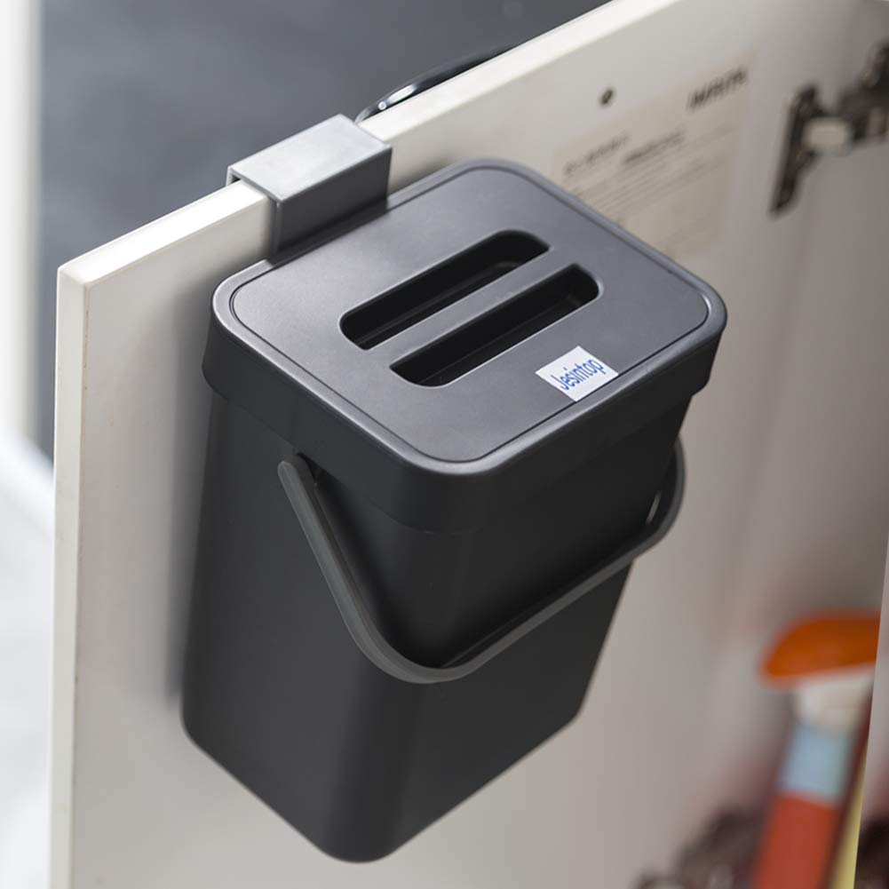 Eco-Friendly Compost Caddy - Mini Countertop Trash Can with Lid, 3L/0.8 Gal Compact Waste Bin for Kitchen, Office & Desk - Perfect for Food Scraps & Organic Waste Recycling - Black