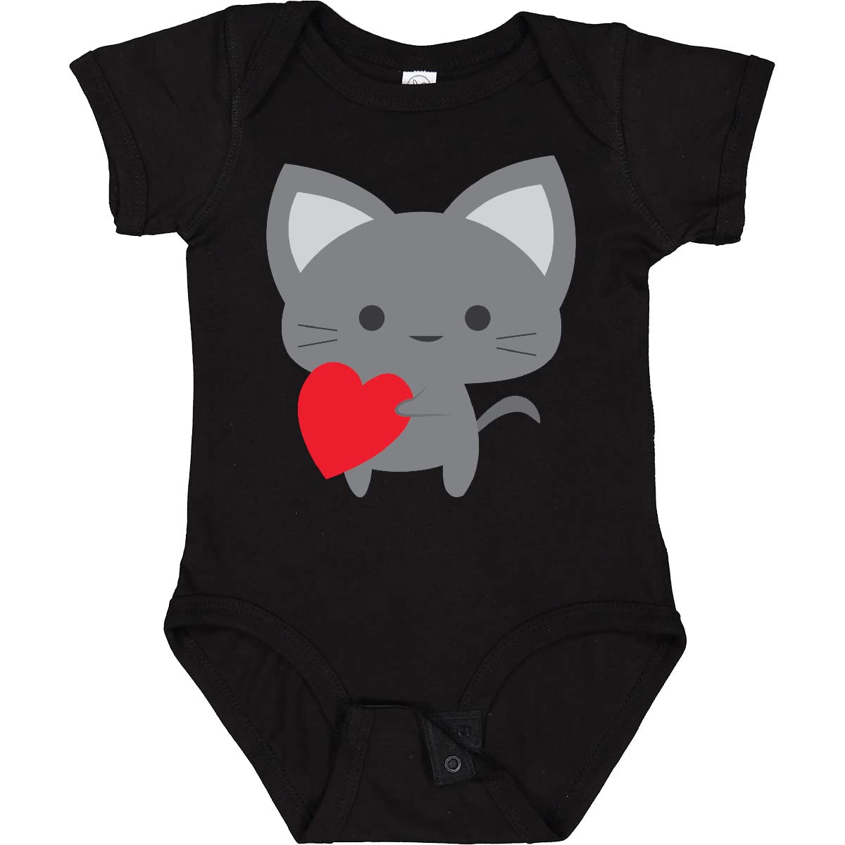Inktastic Heart Cat Baby Bodysuit - Cute Cat Lover Outfit for Newborns & Infants - Perfect for Family Photos, Baby Showers & Everyday Wear