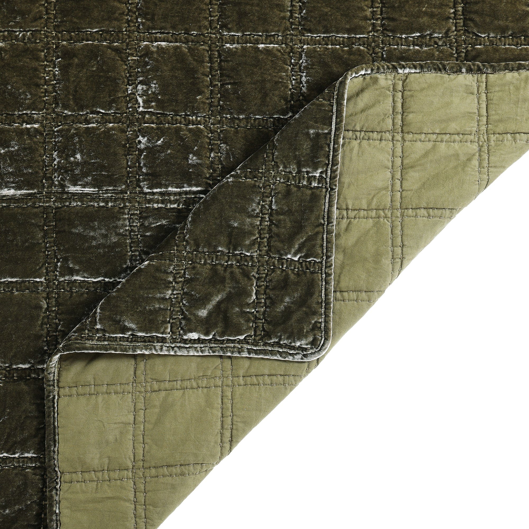 Luxury Stella Faux Silk Velvet Double Box Stitch Quilt Set - Queen Size Bedding with Decorative Stitching - Perfect for Master Bedroom, Guest Room & Cozy Winter Nights