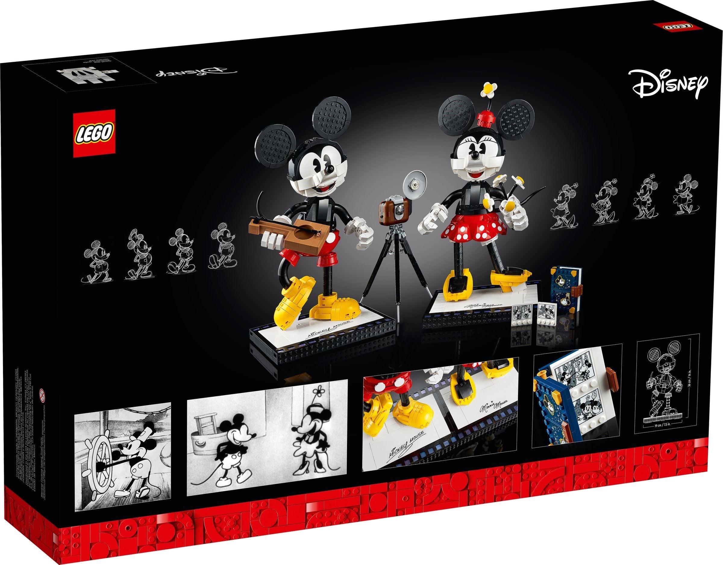 LEGO 43179 Mickey Mouse & Minnie Mouse Building Set - Disney Collectible Toy for Kids & Adults - Perfect for Disney Fans, Birthday Gifts & Home Decor