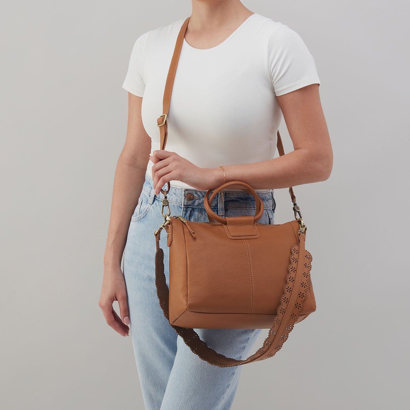 Sheila Medium Satchel Handbag in Pebbled Leather - Warm Honey Color, Stylish Crossbody Purse for Women, Perfect for Work, Travel & Everyday Use