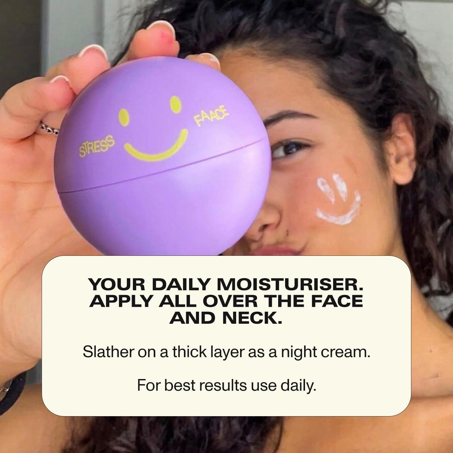 Faace Stress Daily Moisturizing Face Cream with Niacinamide - Hydrating & Calming Facial Moisturizer for All Skin Types | Vegan & Organic Skincare (1.7oz) | Perfect for Daily Use, Dry Skin Relief & Nighttime Skincare Routine