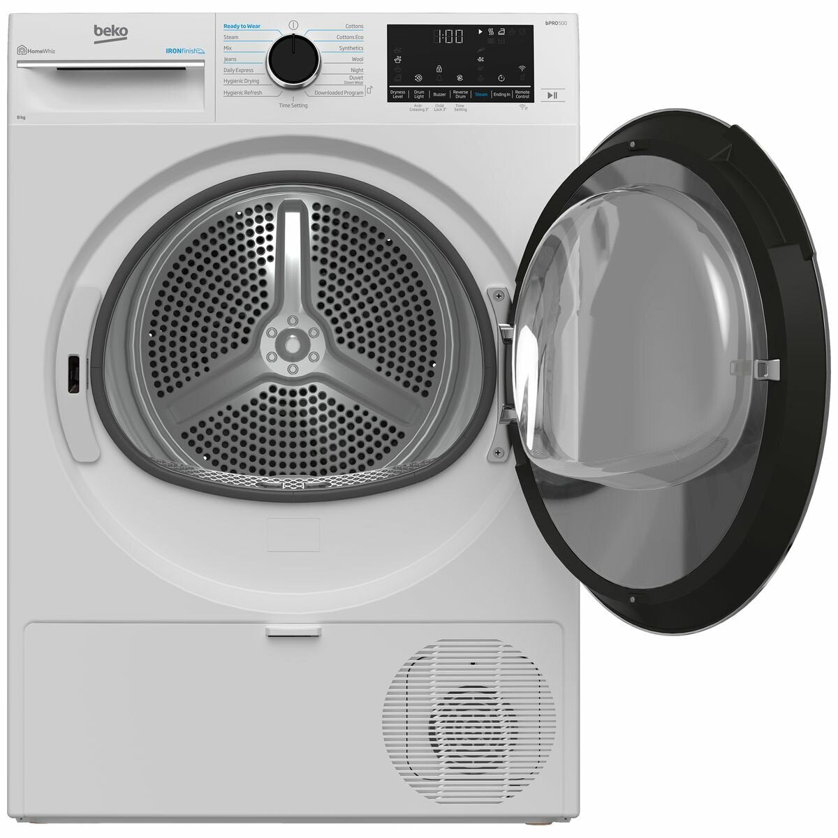 Beko 8kg Heat Pump Dryer with Steam Function BDPB802SW - Energy Efficient Laundry Solution for Homes & Apartments