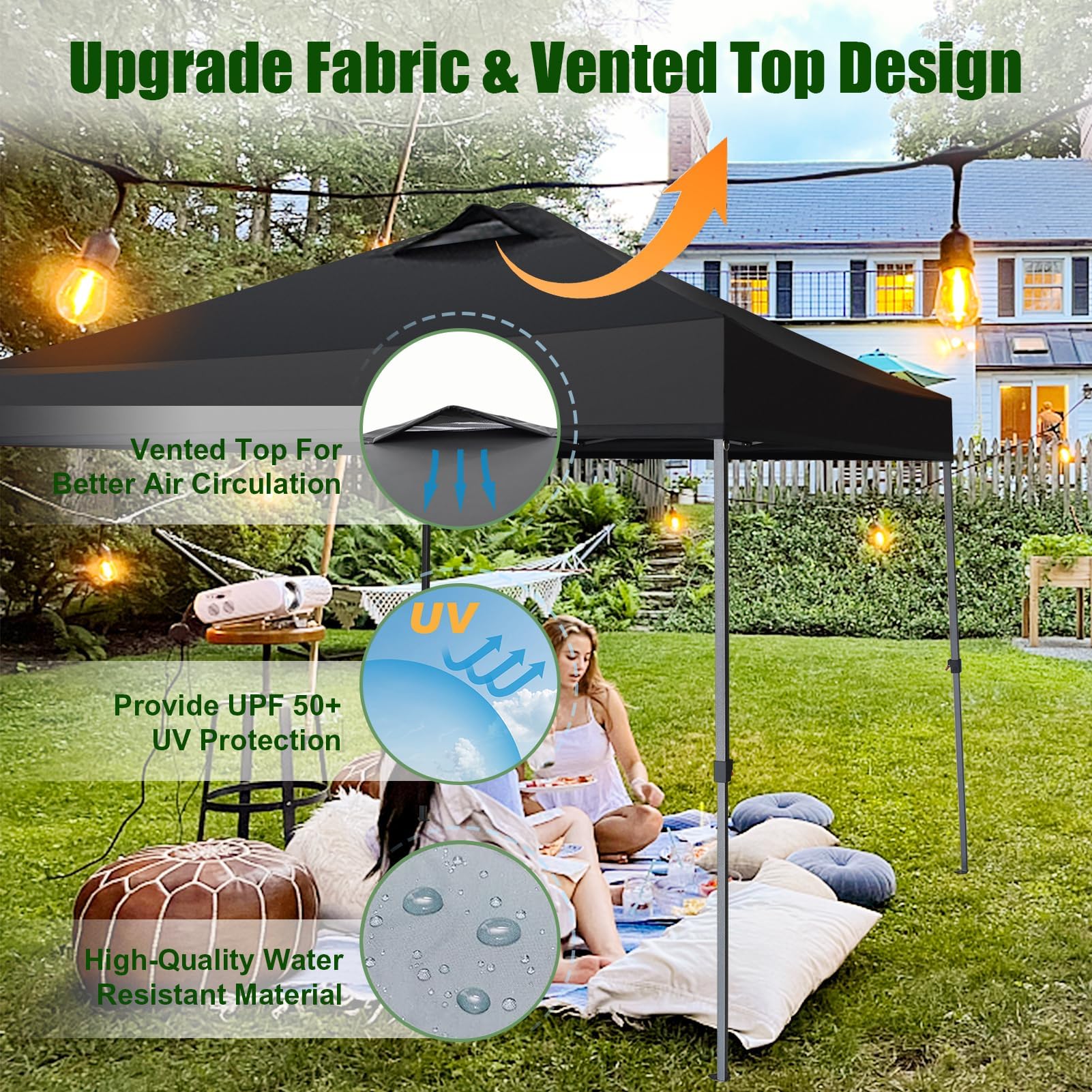 Eurmax USA NOMATTER 10x10ft Pop Up Canopy Tent - One-Person Setup Portable Shelter for Outdoor Events, Instant Sun Shade with Bonus 4 Sand Bags (White) | Perfect for Beach Parties, Camping, Farmers Markets & Backyard Gatherings