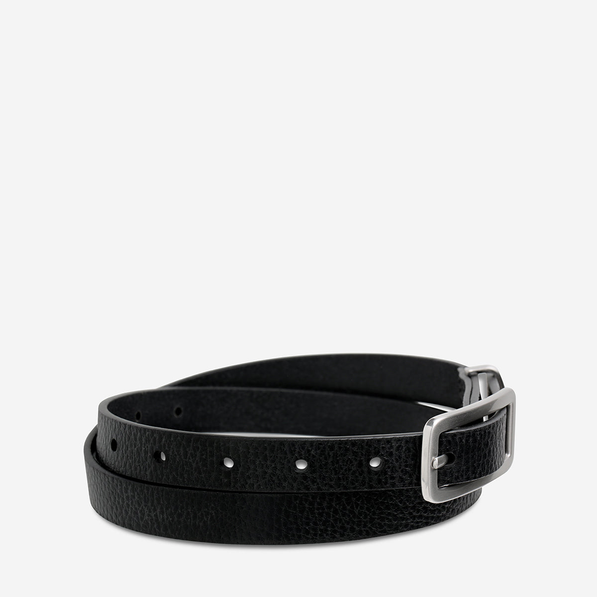 Muse Belt for Men & Women - Adjustable Waist Belt with Metal Buckle, Black/Silver - Perfect for Casual, Office & Formal Wear