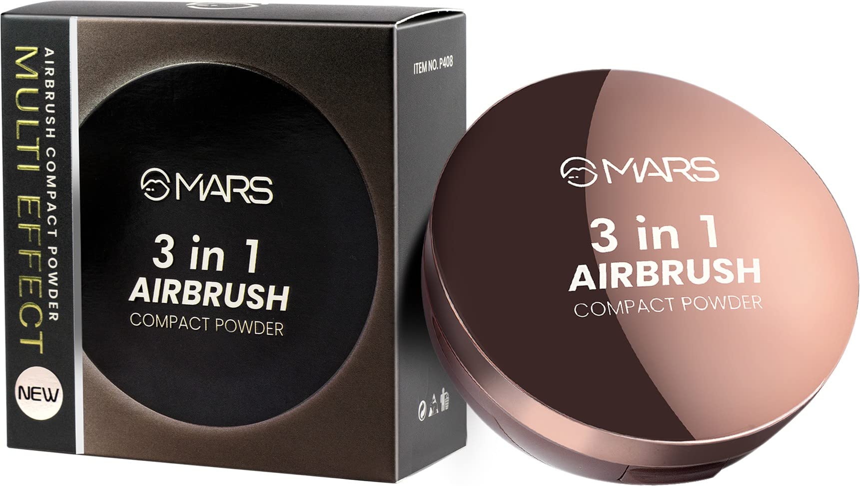 MARS 3-in-1 Air Brush Compact Matte Powder - Lightweight Oil Control & Pore Minimizing Makeup (Shade 04 Beige, 30g) | Perfect for Daily Wear, Touch-Ups & On-The-Go Makeup Application