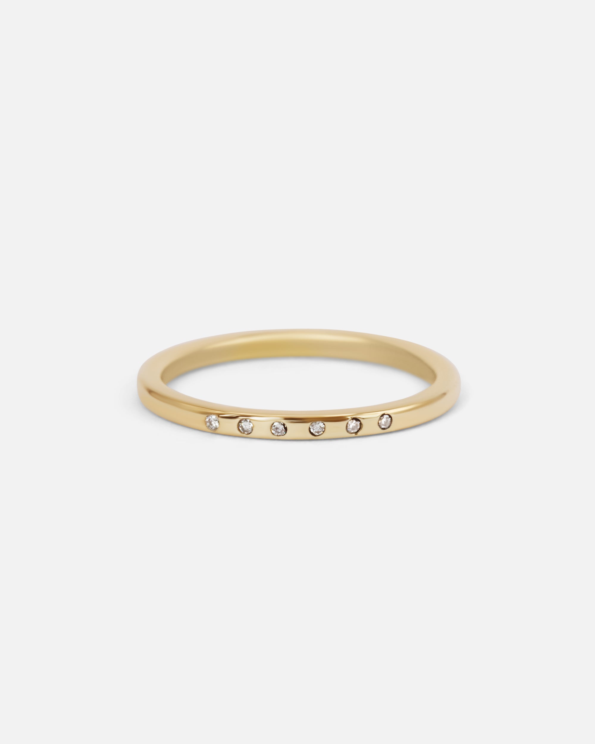 Diamond Flat Band Ring for Women - 14K White Gold Wedding Band, Minimalist Stackable Ring for Everyday Wear, Anniversary Gift, Engagement Ring, Promise Ring
