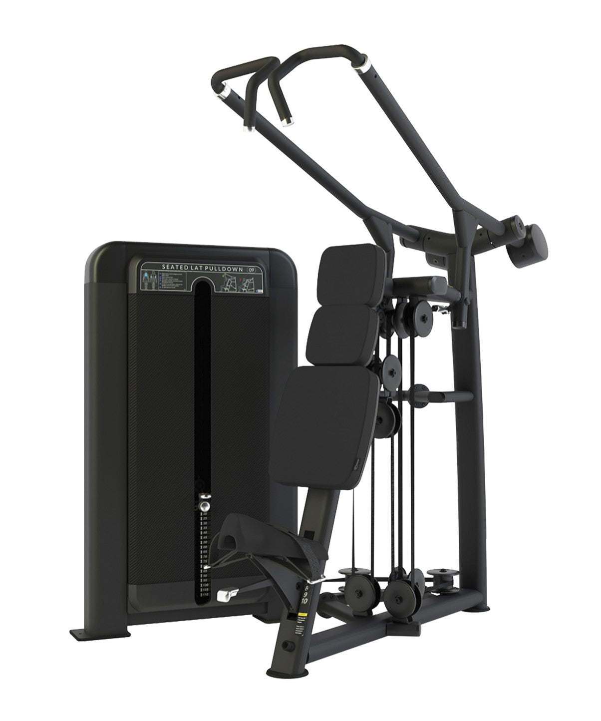 Club Line Seated Lat Pulldown Machine - Converging Axis & Independent Arm Weight Stack Tower for Home & Commercial Gym Use - Perfect for Back Workouts and Strength Training