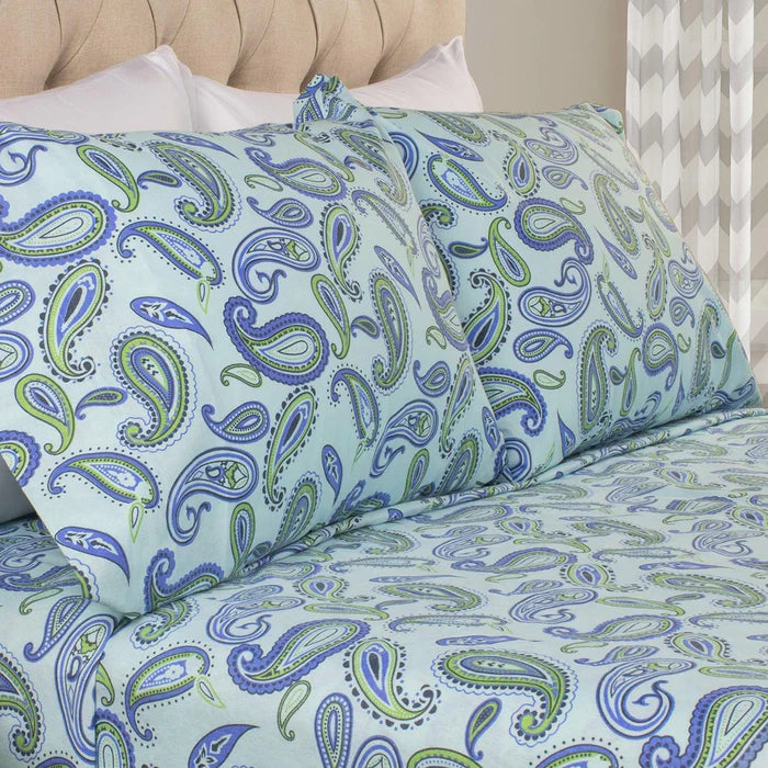Soft Cotton Flannel Paisley 2-Piece Pillowcase Set - Luxury Bedding for Cozy Nights & Home Decor