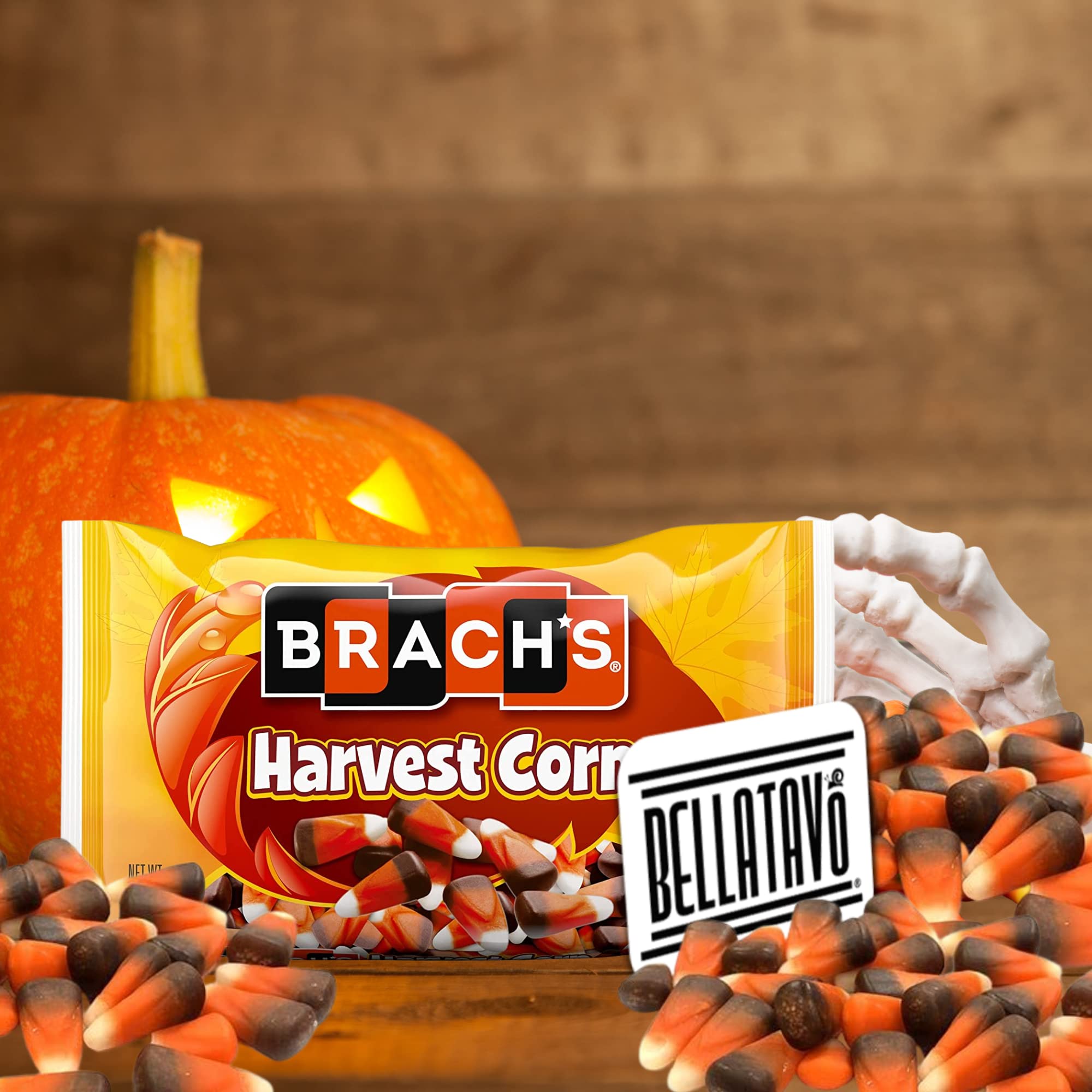 Brach's Harvest Candy Corn Bundle - 2 Pack (11 oz Each) | Over 1 Pound of Halloween Candy | Indian Corn Candy Treats | Includes Free BELLATAVO Fridge Magnet | Perfect for Trick-or-Treating, Halloween Parties & Holiday Gift Baskets