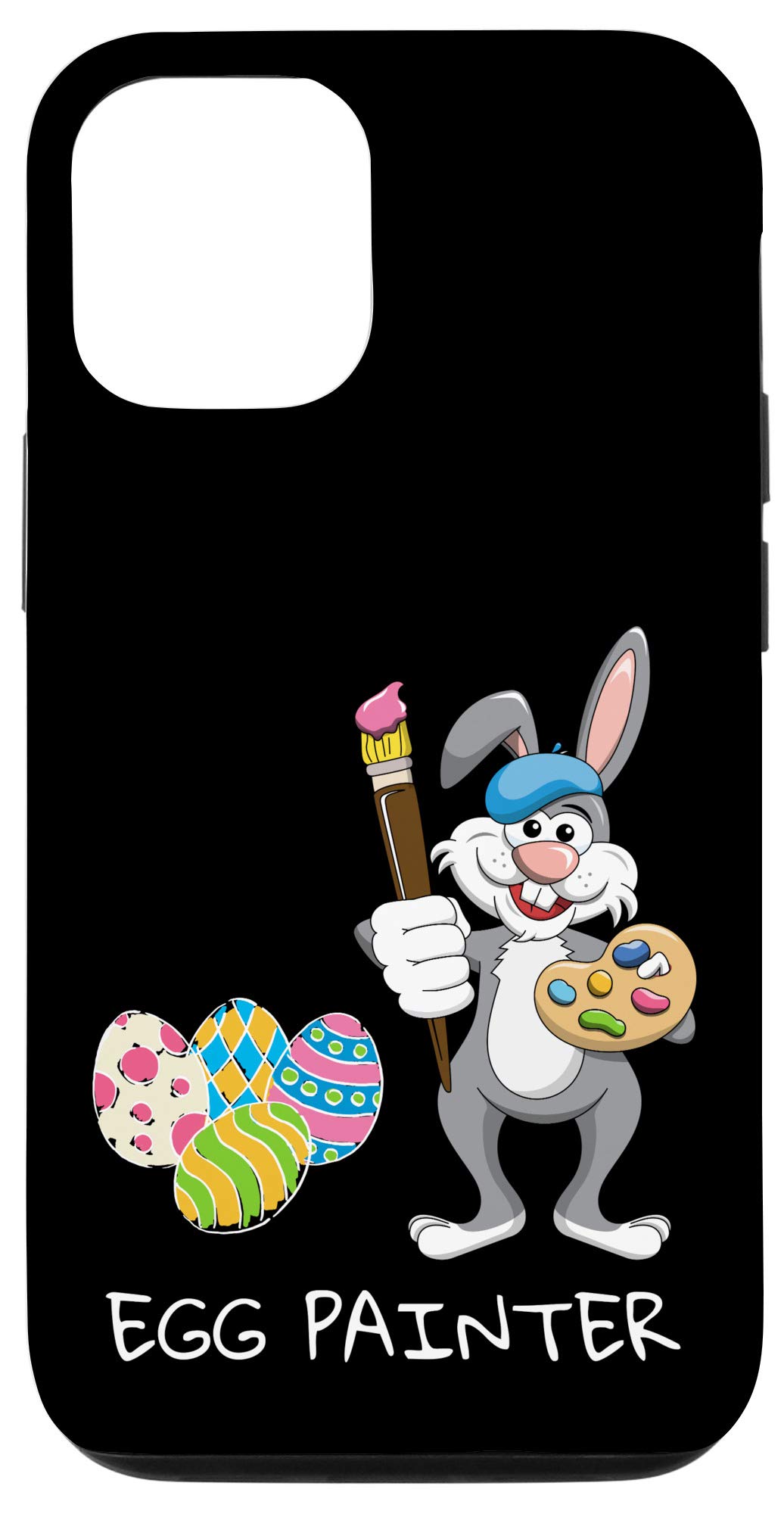 iPhone 12/12 Pro Easter Egg Painting Case - Funny Bunny Design for Kids Easter Egg Hunt - Perfect for Easter Decorations & Holiday Activities