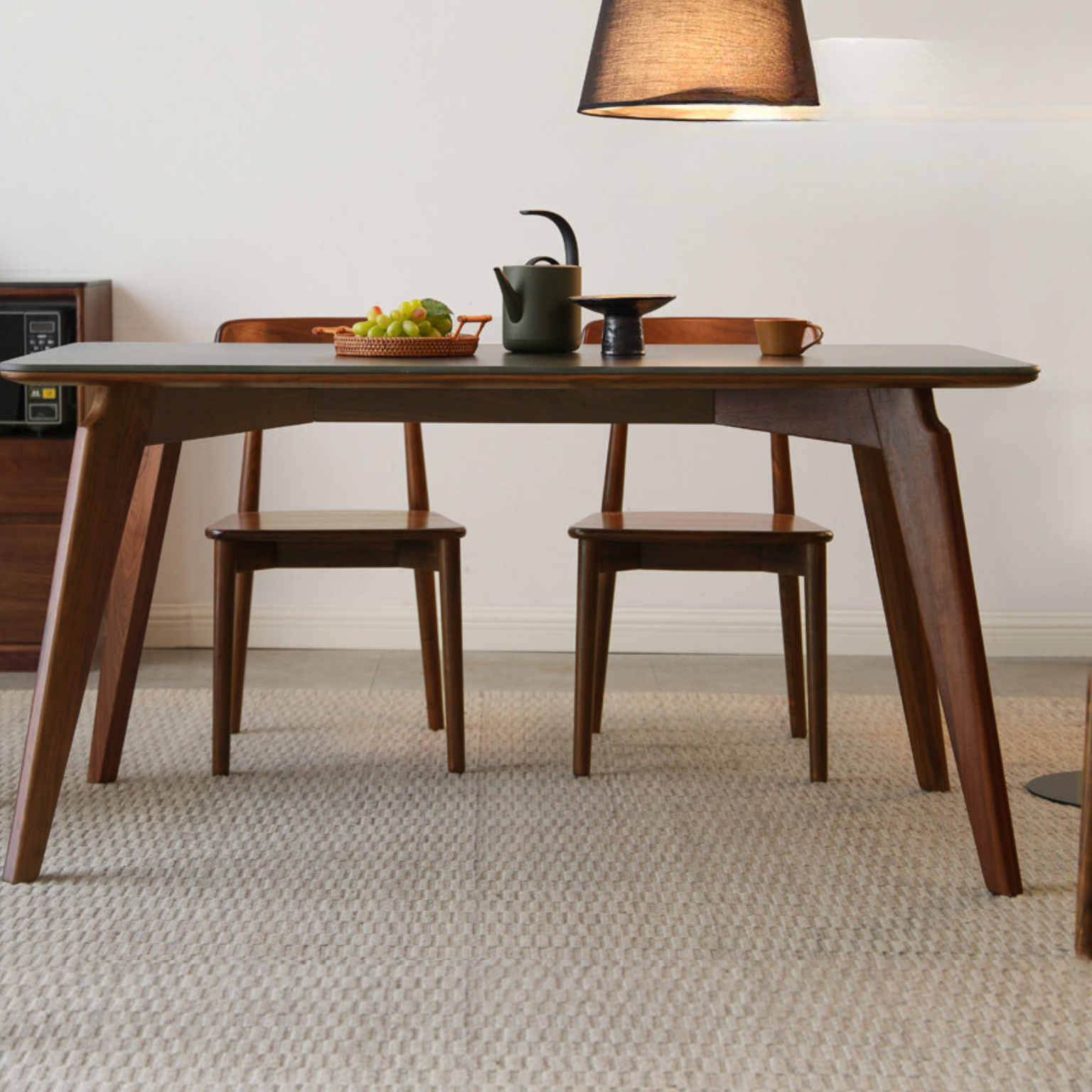 Premium Black Walnut Solid Wood Dining Table - Handcrafted North American Hardwood, Rustic Farmhouse Style for Dining Room & Kitchen Decor