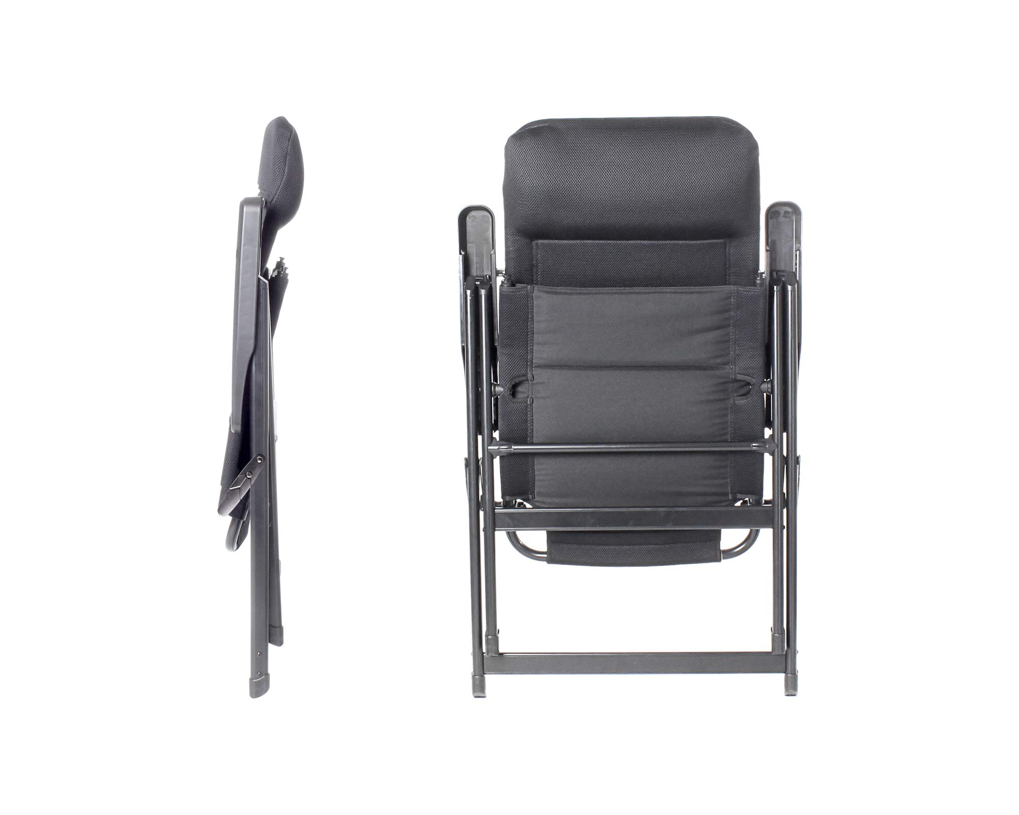 BRUNNER FRA601277 Aravel Camping Chaise Lounge Chair - Black, Portable Outdoor Folding Chair for Camping, Beach, Picnic, Backyard & Patio Relaxation