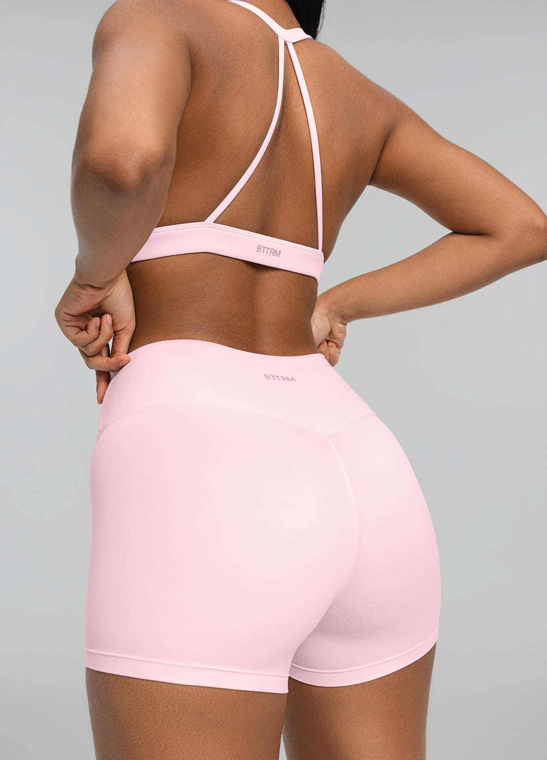 Ballet Pink Micro Shorts for Women - High Waisted Stretchy Comfort - Perfect for Yoga, Workout & Summer Outfits