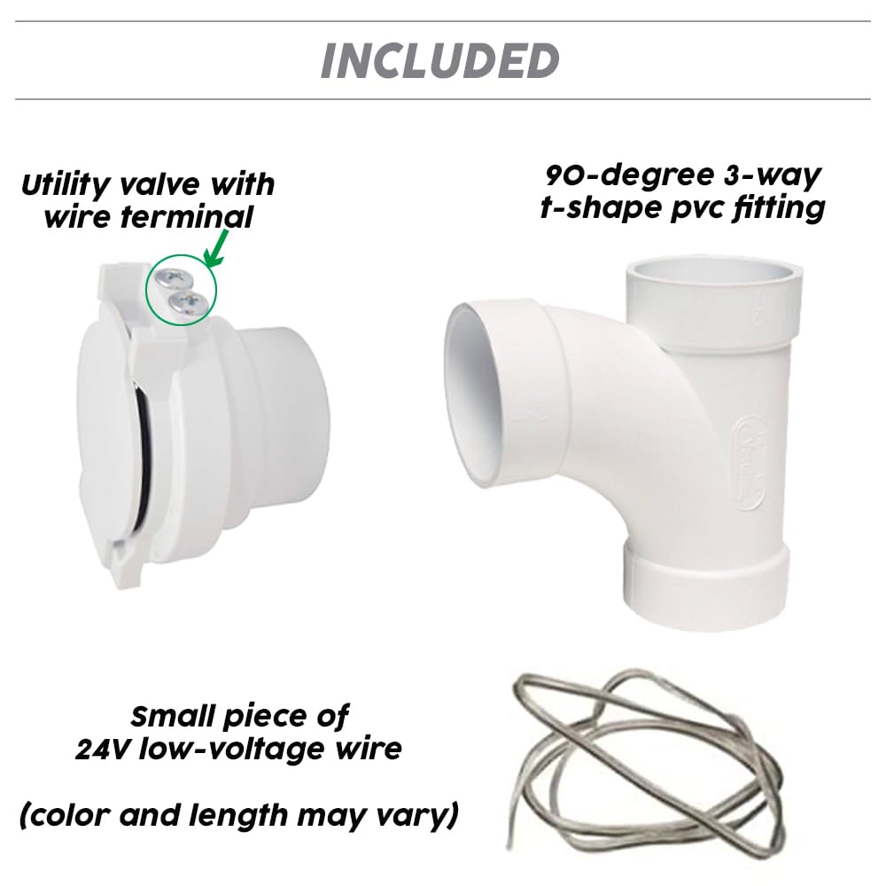OVO KIT-INSV-01 Utility Valve Kit for Central Vacuum System - White | Includes Essential Components for Easy Installation | Perfect for Home Cleaning & Maintenance