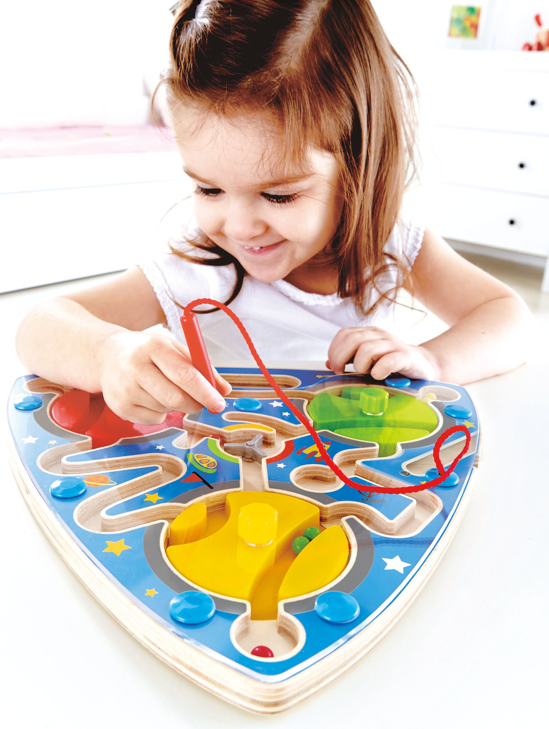 Hape Magnetic Wooden Maze Puzzle for Kids - Fun & Educational STEM Toy for Problem Solving & Hand-Eye Coordination - Perfect for Travel, Classroom & Home Play