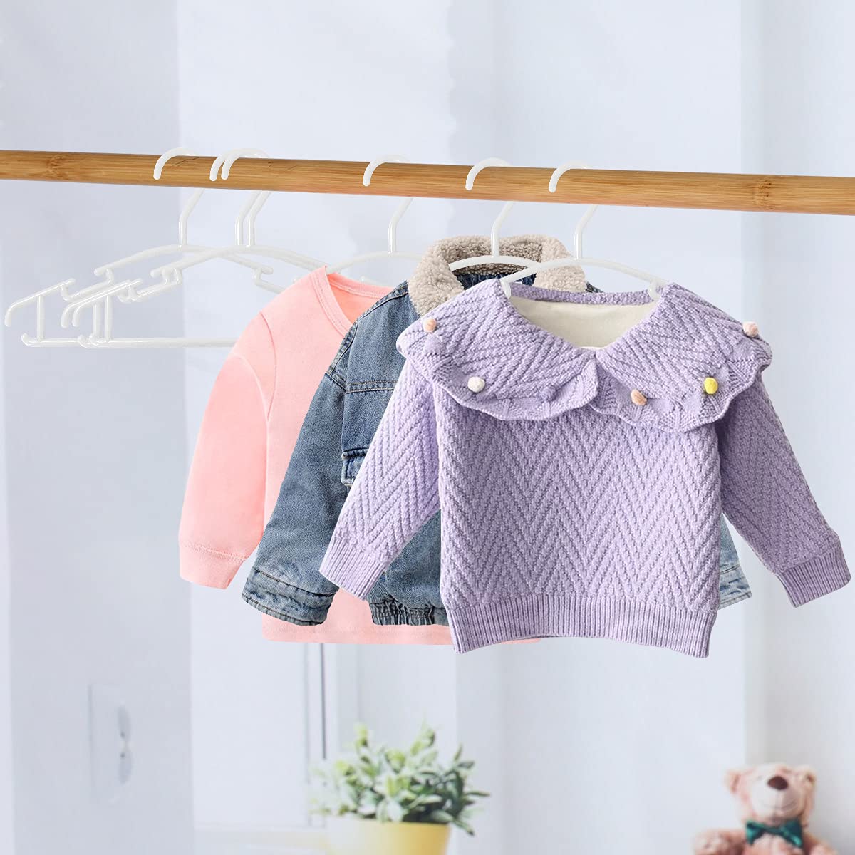 80 Pack White Baby Clothes Hangers - 10.24