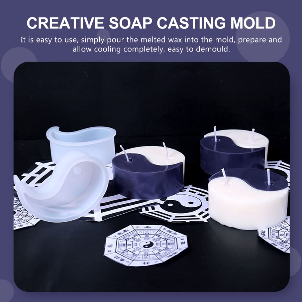 2-Piece Yin Yang Silicone Candle Molds for DIY Scented Candles, Soap & Epoxy Resin Crafts - Perfect for Home Decor, Meditation Spaces & Gift Making