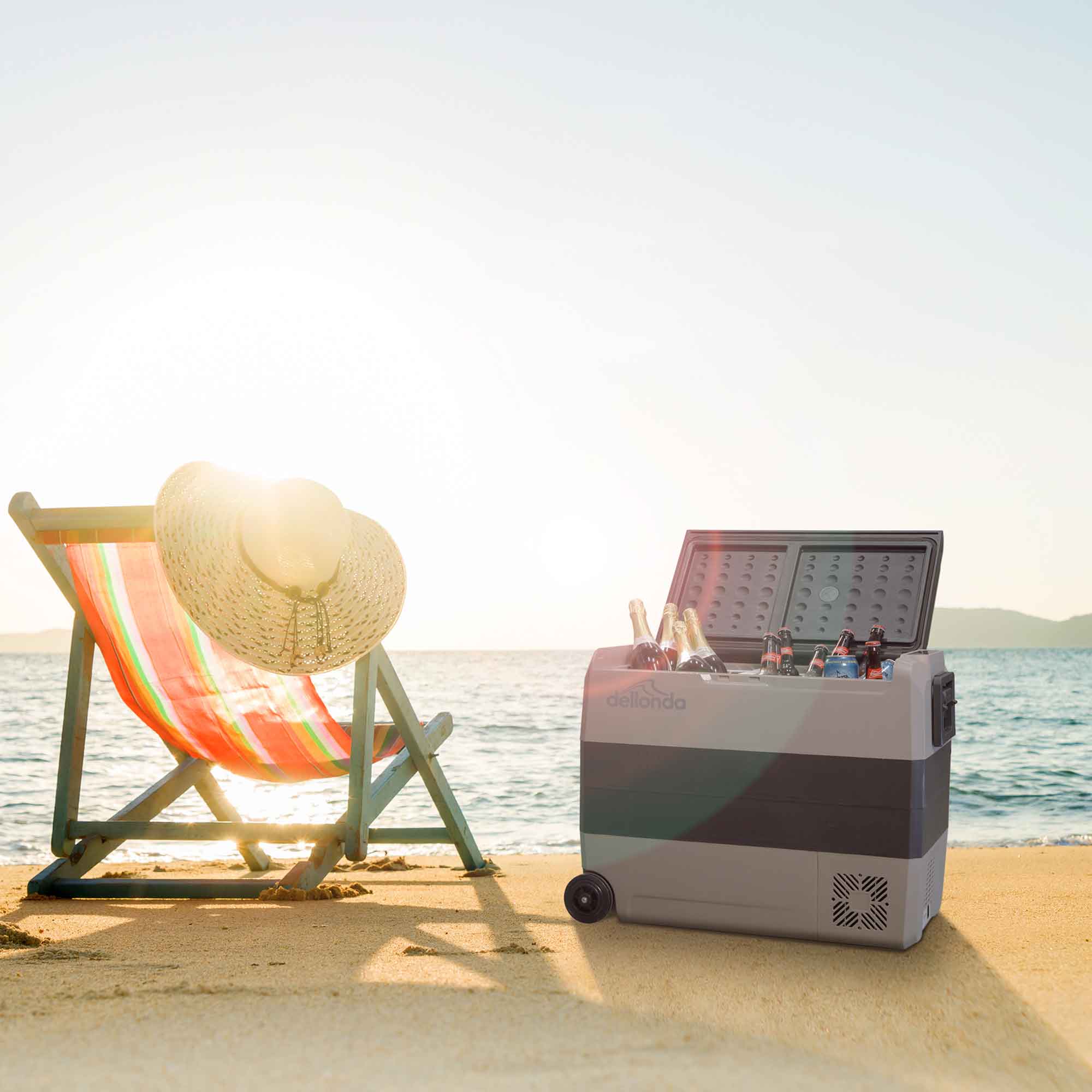 60L Portable Car Fridge Freezer with 12V/24V Dual Zone Compressor - Perfect for Road Trips, Camping & Outdoor Adventures (Model DL15)