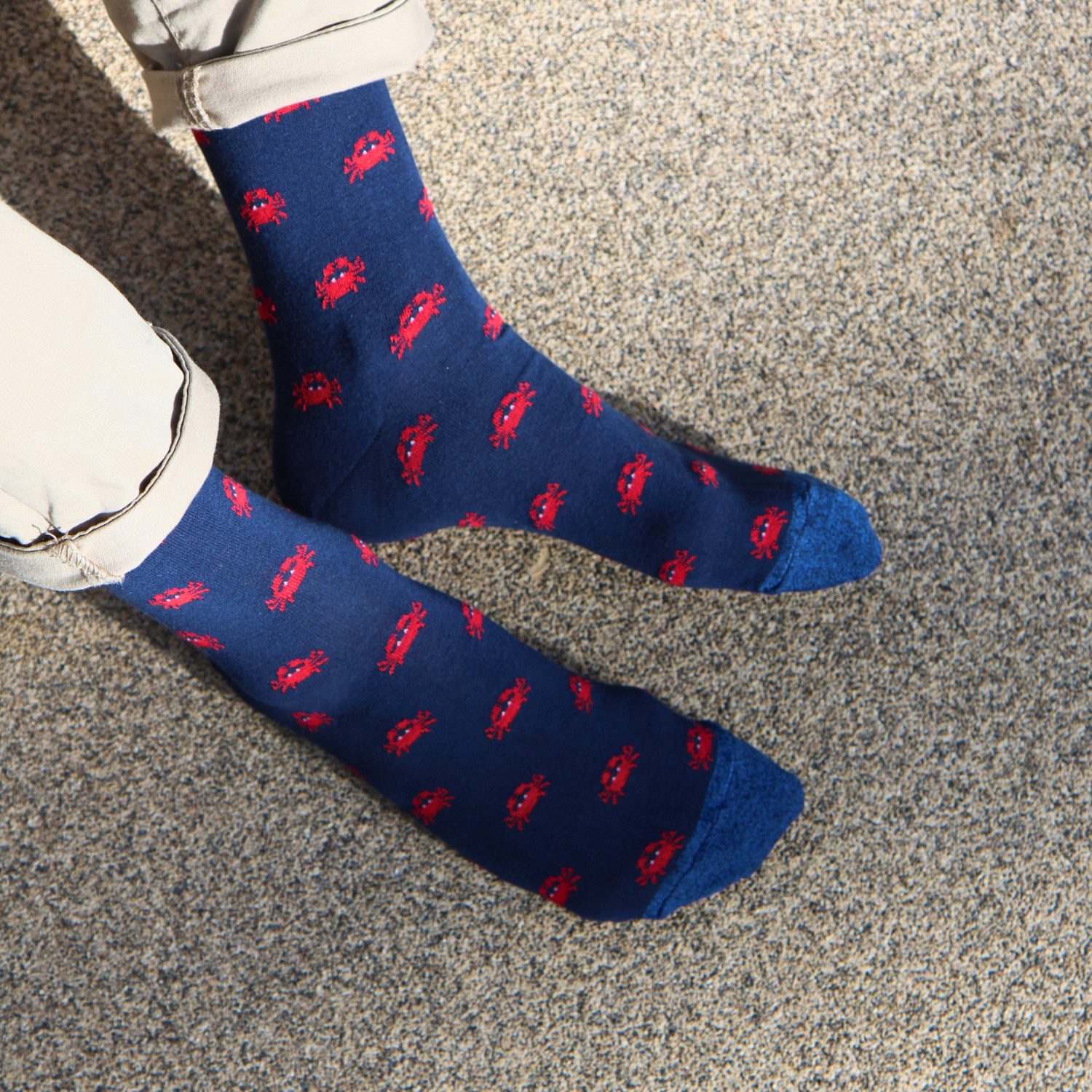 Men's Breathable Cotton Crab Print Socks - Comfortable Casual & Outdoor Wear for Daily Use, Sports, and Gifts