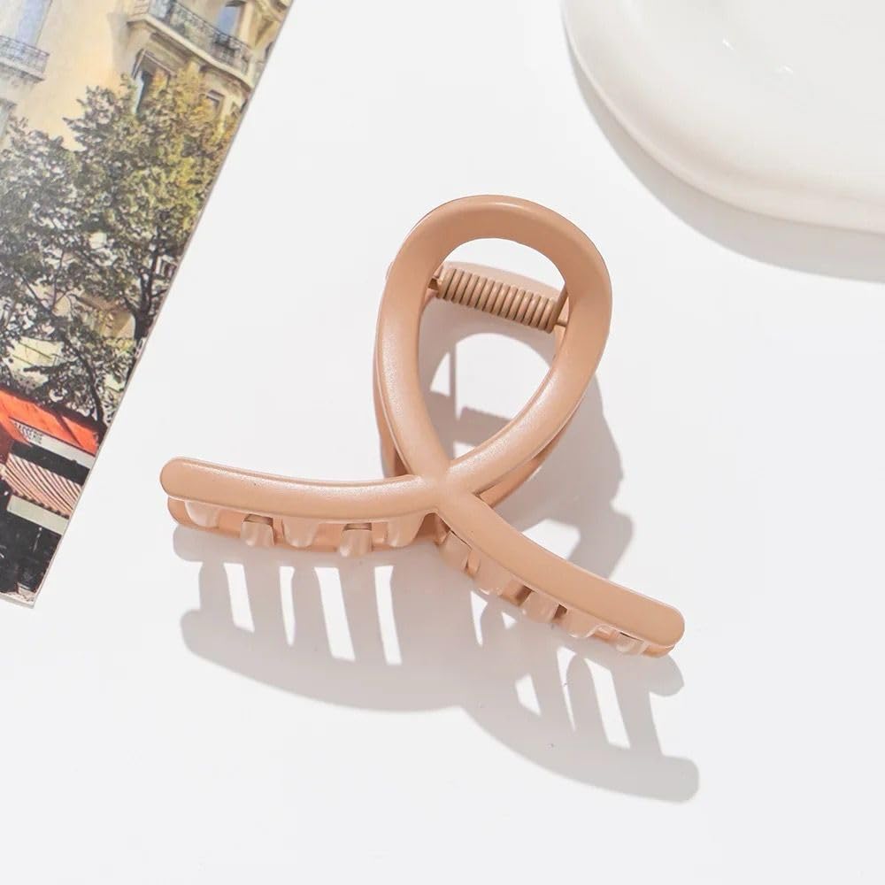 Radhya Matte Claw Hair Clips for Women & Girls - 2 Pack Infinity Shape Hair Clutchers | Valentine's Day Gift for Her | Perfect for School, Work, and Everyday Hairstyles
