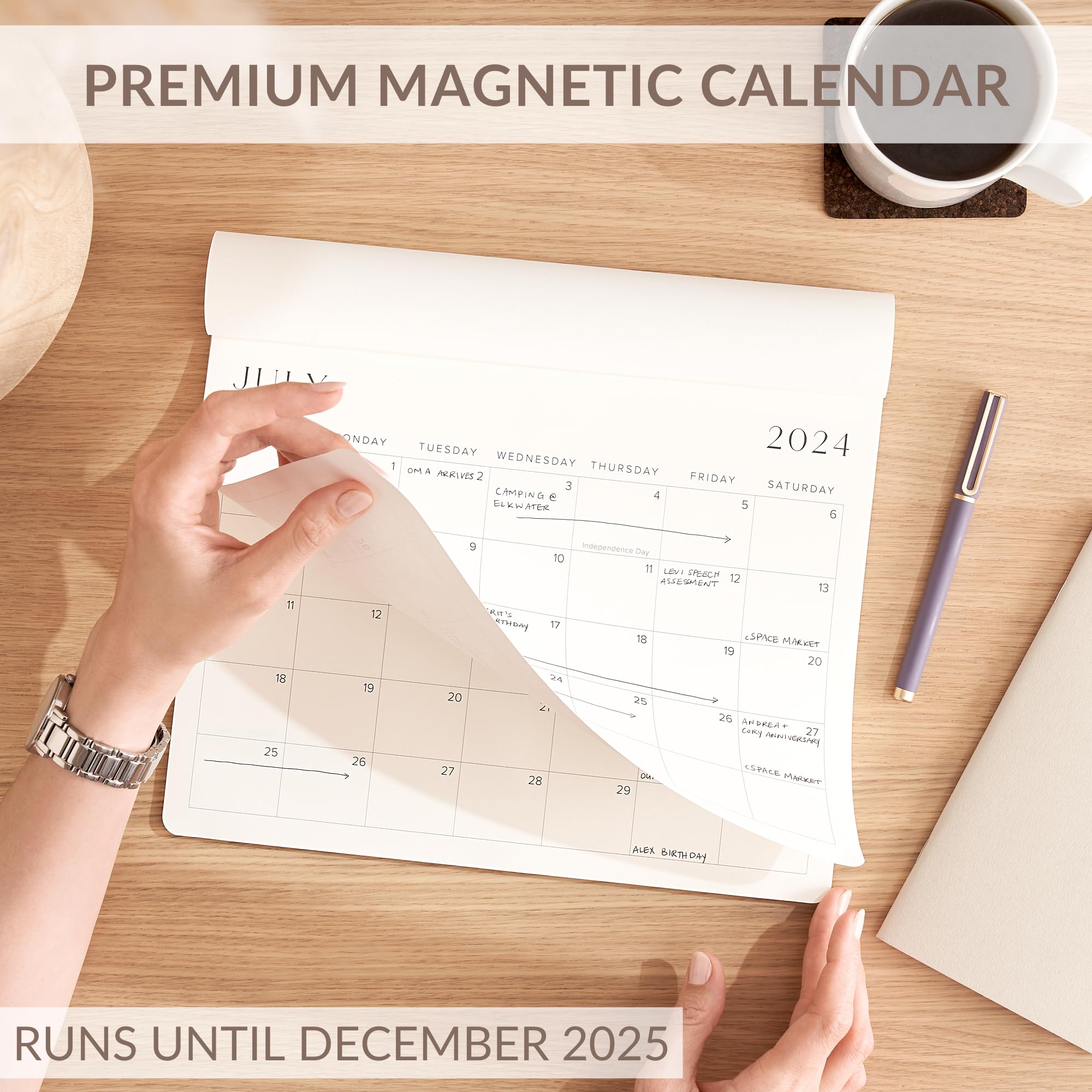 2025 Magnetic Refrigerator Calendar - July 2024 to December 2025 Monthly Planner - Perfect for Kitchen Organization & Family Scheduling | Ideal for Home, Office & Dorm Room Use