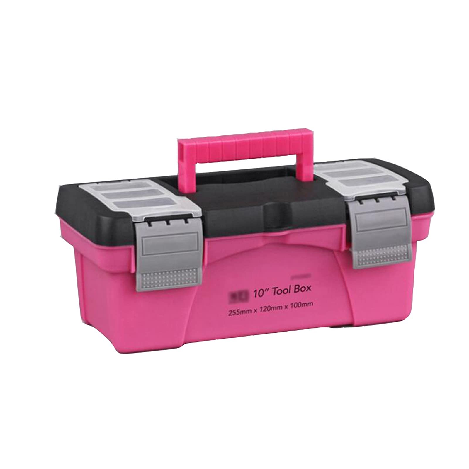 10 Inch Portable Pink Plastic Tool Box Organizer with Inner Layer - Storage for Tools, Art Supplies, Snack Drinks & Daily Necessities - Perfect for Home, Garage, Workshop & Office Organization