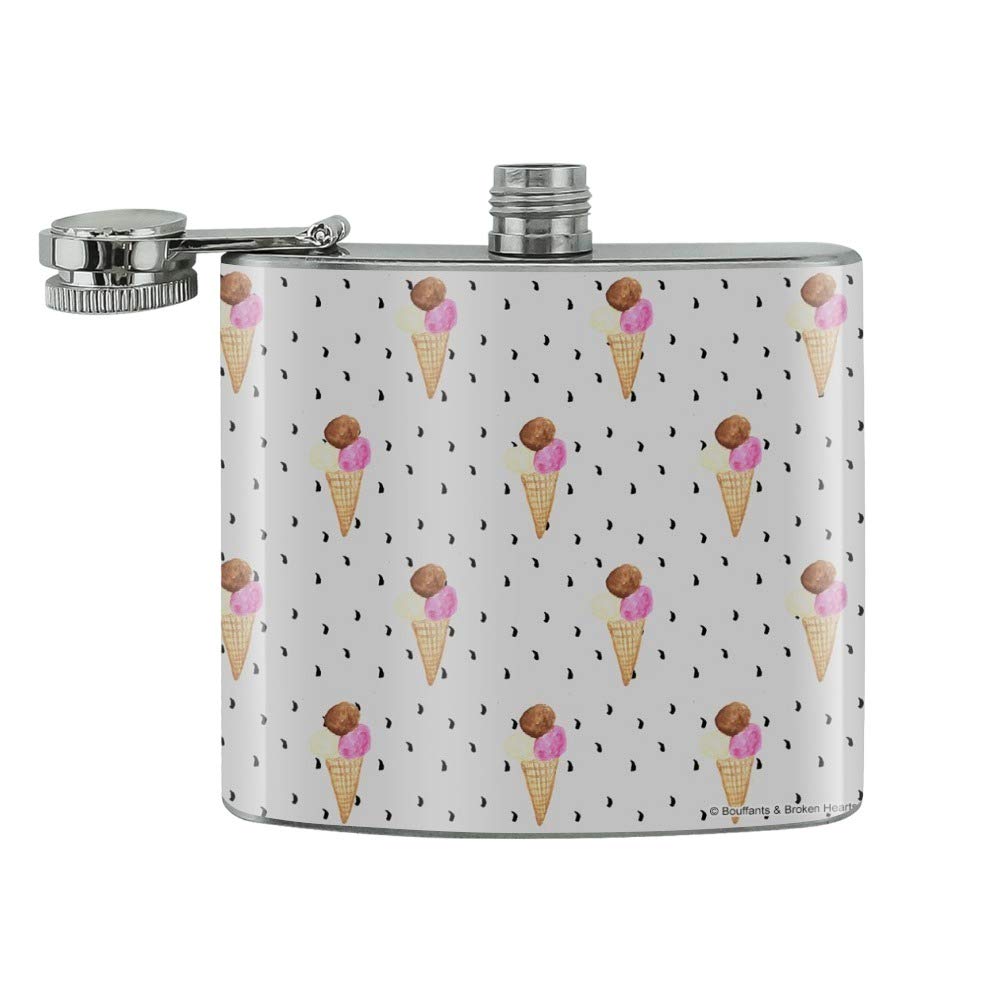 Stainless Steel 5oz Ice Cream Waffle Cone Hip Flask - Portable Drink Container for Cocktails, Whiskey & Beverages - Perfect for Parties, Camping & Outdoor Adventures