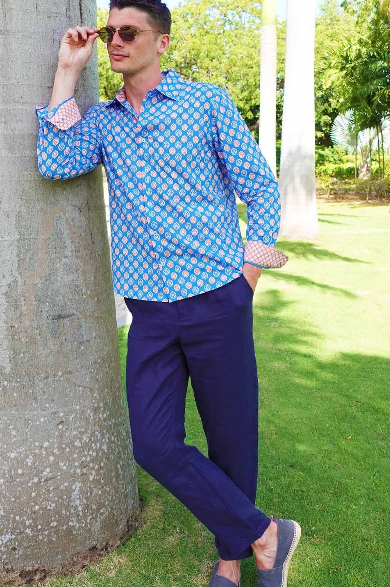 Premium Men's Linen Pants for Summer - Comfortable & Breathable Navy Blue Casual Trousers | Perfect for Travel, Beach & Outdoor Activities