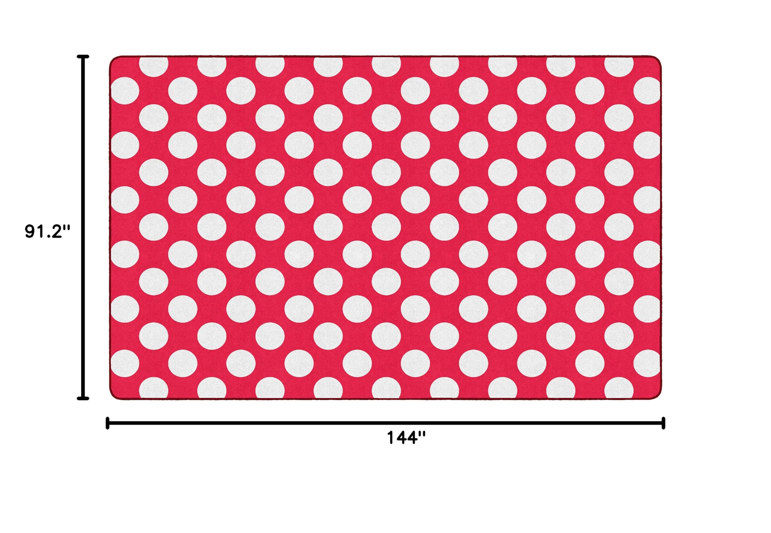 Flagship Carpets Schoolgirl Style Cherry Soda Polka Dot Area Rug - 7'6