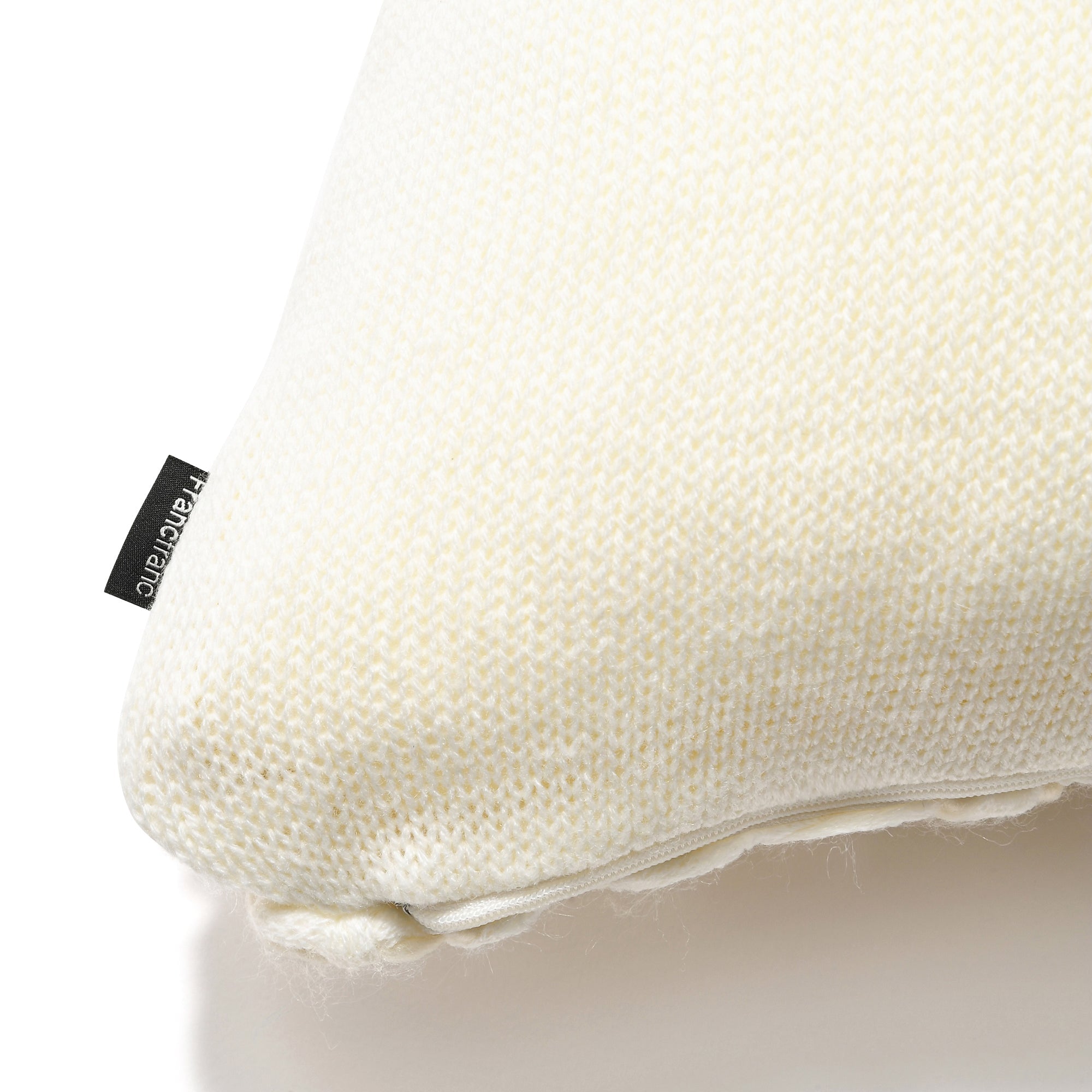 Soft Knit Mohair-Like Cushion Cover 45x45cm - White & Ivory - Cozy Home Decor for Living Room, Bedroom, or Nursery