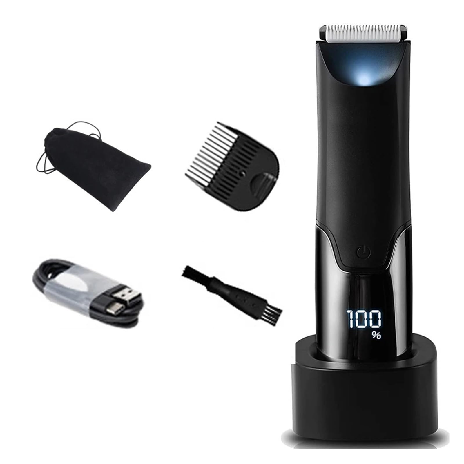 Premium Men's Groin & Pubic Hair Trimmer - Electric Body Grooming Clipper for Sensitive Areas, Bikini Line Shaver & Manscaping Razor - Perfect for Personal Grooming, Travel & Gym Use