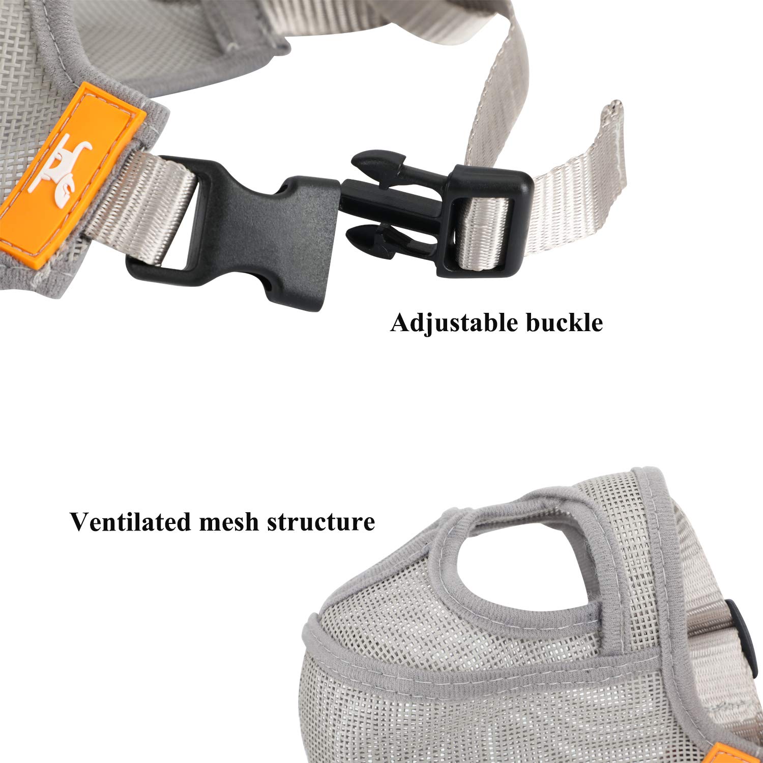 Adjustable Short Snout Dog Muzzle for Bulldogs - Stop Biting, Barking & Chewing - Small & Grey - Perfect for Training, Grooming & Vet Visits
