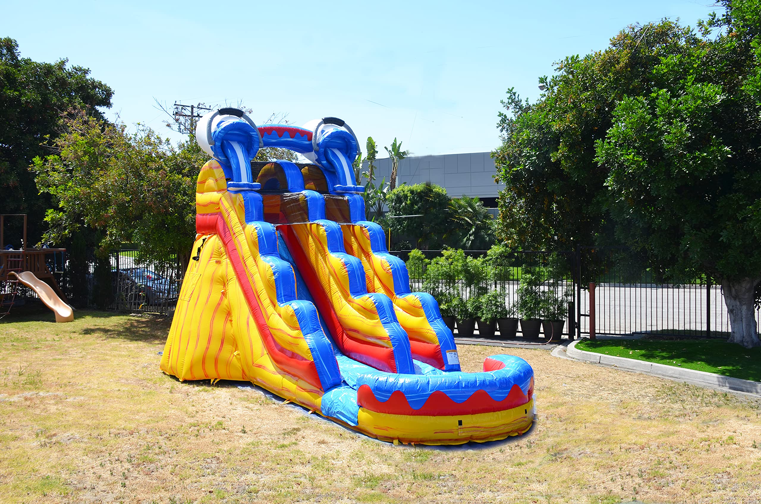 JumpOrange 17' Tall Commercial Grade Inflatable Water Slide with Splash Pool - Heavy Duty Backyard Water Park for Kids & Adults - Outdoor/Indoor Summer Fun Wet Dry Combo (Includes Blower) - Perfect for Birthday Parties, Family Gatherings & Backyard Events