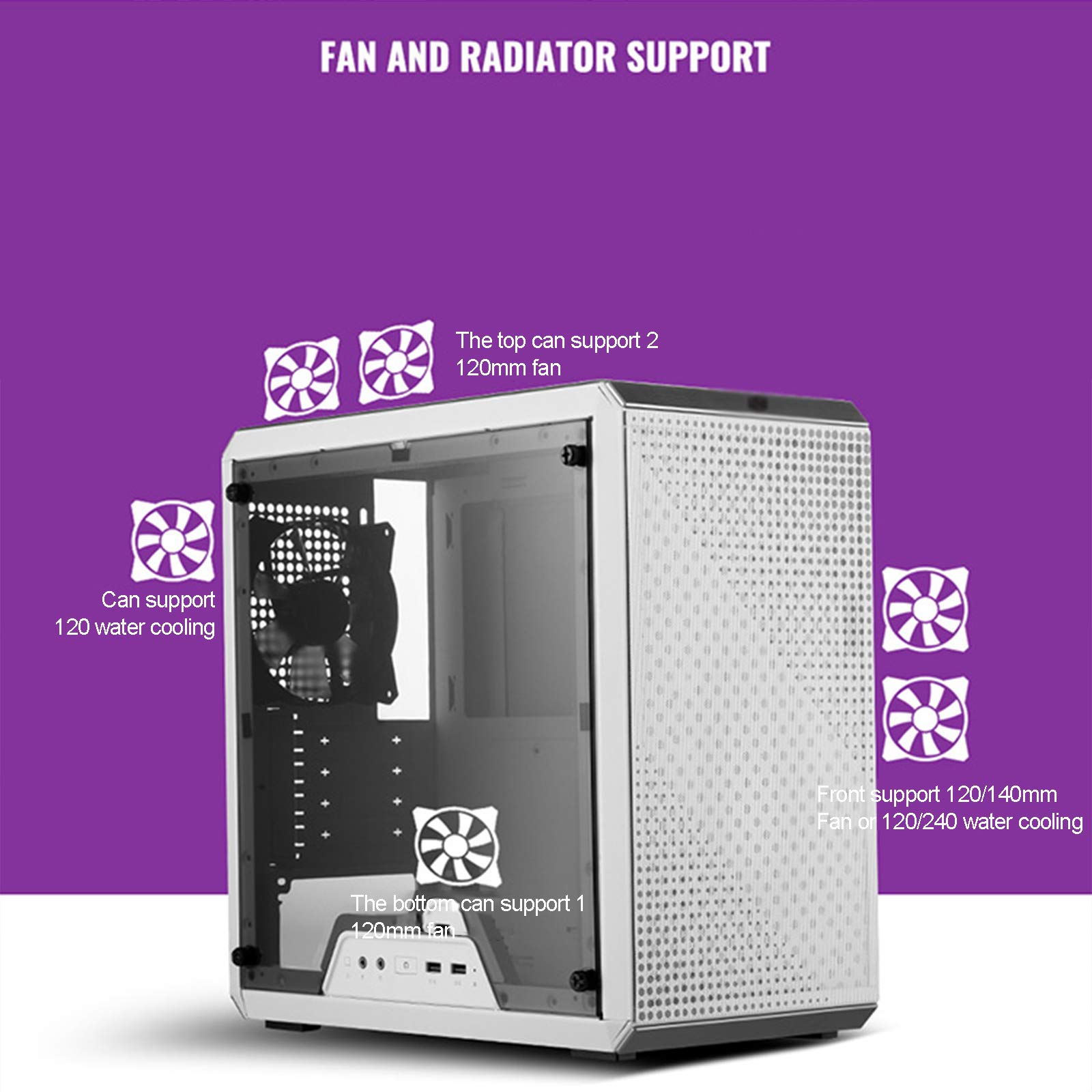 High-Performance PC Gaming Case with USB 3.0 Ports, Tempered Glass Side Panel & Advanced Cable Management | Be Quiet! Water-Cooling Ready | Integrated RGB Lighting | Perfect for Gaming Rigs & Streaming Setups