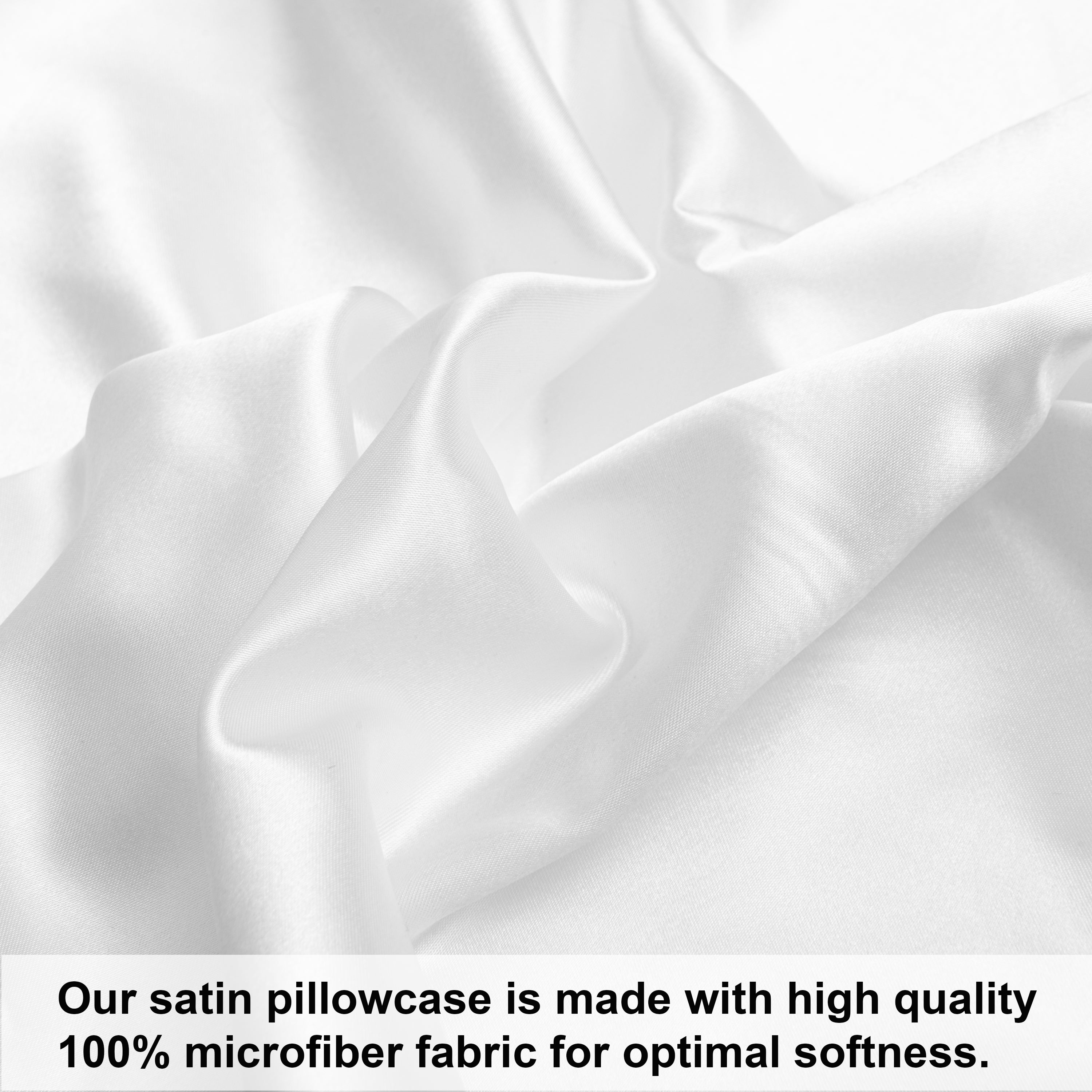 NTBAY®️ Premium Satin Pillowcases with Envelope Closure - Soft & Smooth Hair & Skin Care Pillow Cover for Women & Men - Perfect for Bedroom, Travel & Gift (Set of 2)