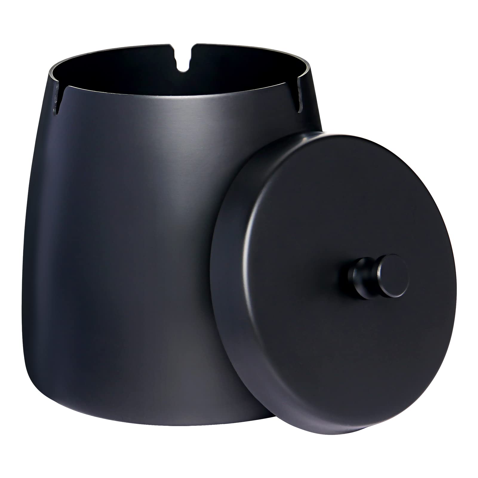 Premium Black Windproof Waterproof Smokeless Ashtray with Lid - Large Outdoor Ashtray for Cigarettes & Cigars - Perfect for Patio, Garden, Poolside, and Home Decor