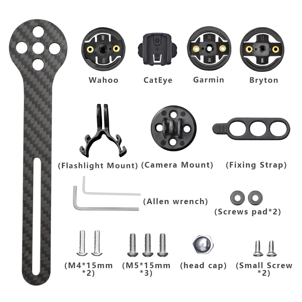 RXL SL Carbon Bike GPS Mount - Universal Handlebar Bracket for Cycling Computers, Speedometers & Stopwatches | Durable UD Matte Finish | Perfect for Road Bikes, Mountain Bikes & Commuter Cycling
