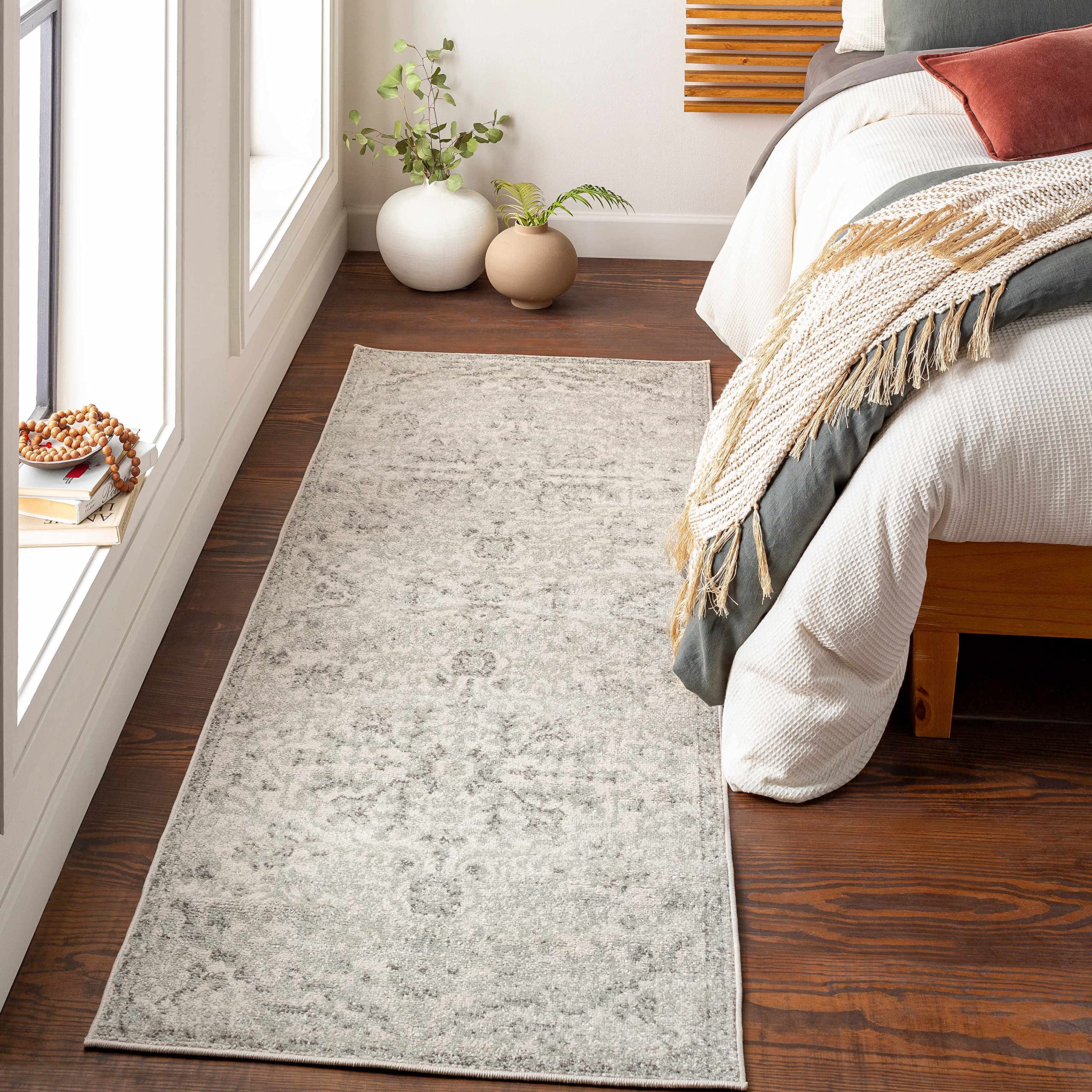 Premium Hauteloom Borowski Traditional Area Rug - Soft Gray & Beige 2' x 3' - Perfect for Living Room & Bedroom Decor
